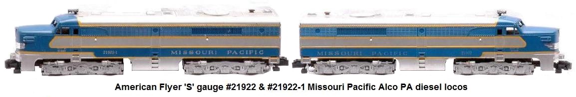 American Flyer S gauge 21922 21922-1 Missouri Pacific Alco PA diesel locos