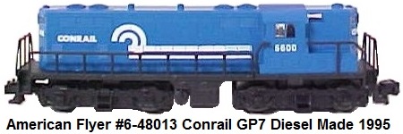 American Flyer 'S' gauge #6-48013 Conrail GP-7 Diesel Loco made 1995 by Lionel