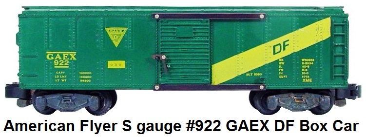 American Flyer S gauge #922 GAEX DF Box Car
