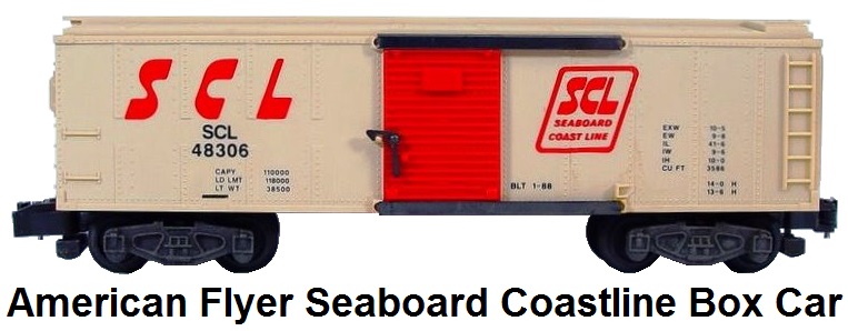 American Flyer S gauge #48306 Seaboard Coastline Box Car