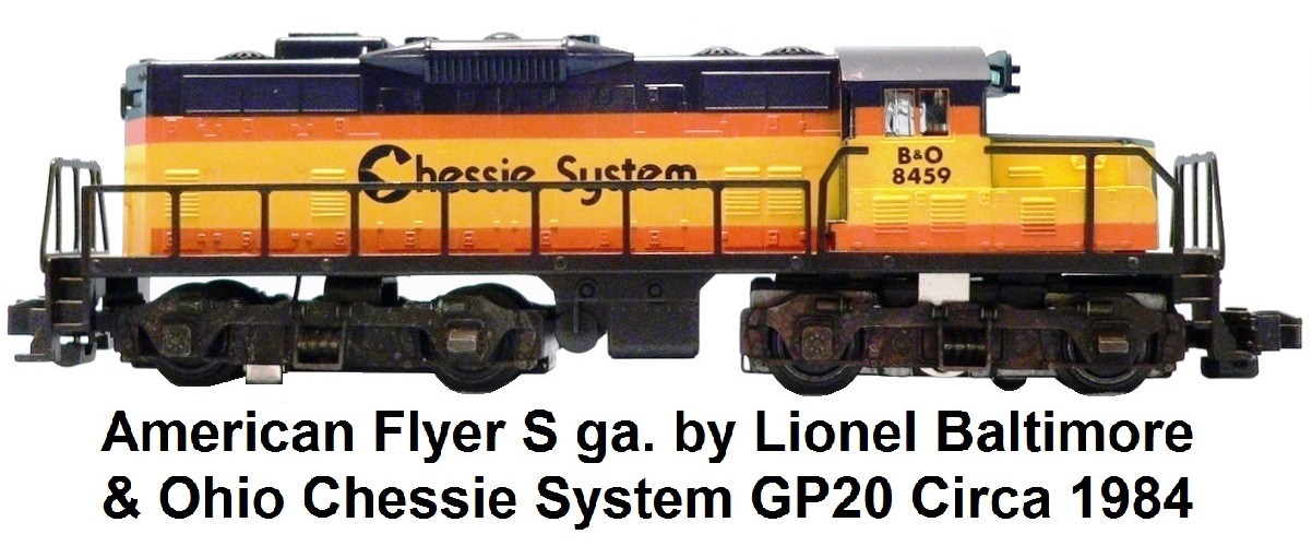 American Flyer S gauge by Lionel B&O Chessie System GP20 diesel circa 1984