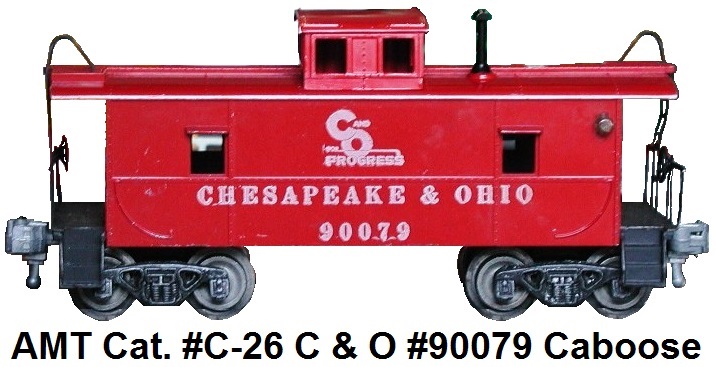 AMT catalog #C-26 Chesepeake & Ohio #90079 caboose with black steps, railings and ladders