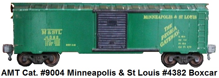 AMT American Model Toys 'O' gauge catalogue #9004 Minneapolis & St Louis RN #4382 box car