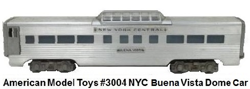 AMT American Model Toys #3004 NYC Buena Vista Dome car in 'O' gauge