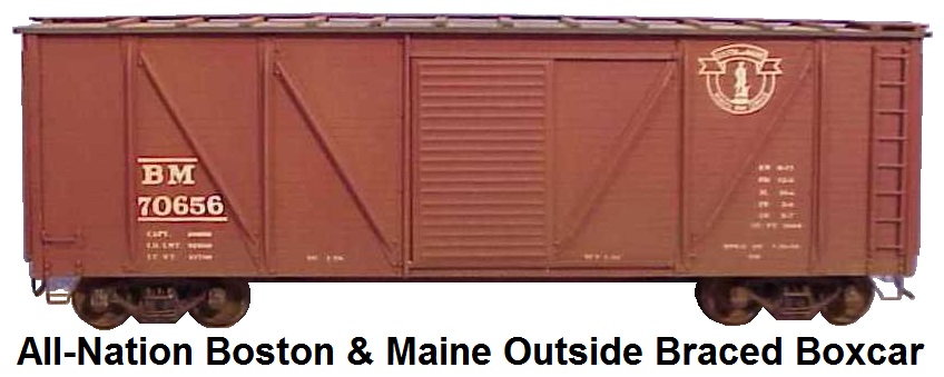 All-Nation Kit #6504 'O' scale Boston & Maine 50' Outside Braced Box car