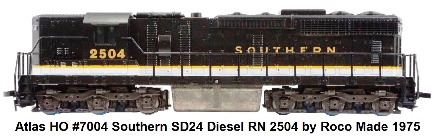 Atlas HO #7004 Southern SD24 Diesel Locomotive RN 2504 1975 release made by Roco