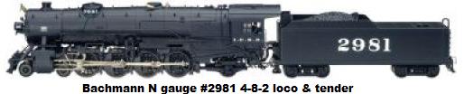 Bachmann N gauge #2981 4-8-2