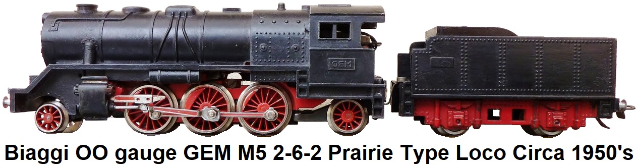 Biaggi OO GEM M4 Prairie Type 2-6-2 Steam Locomotive circa 1950's
