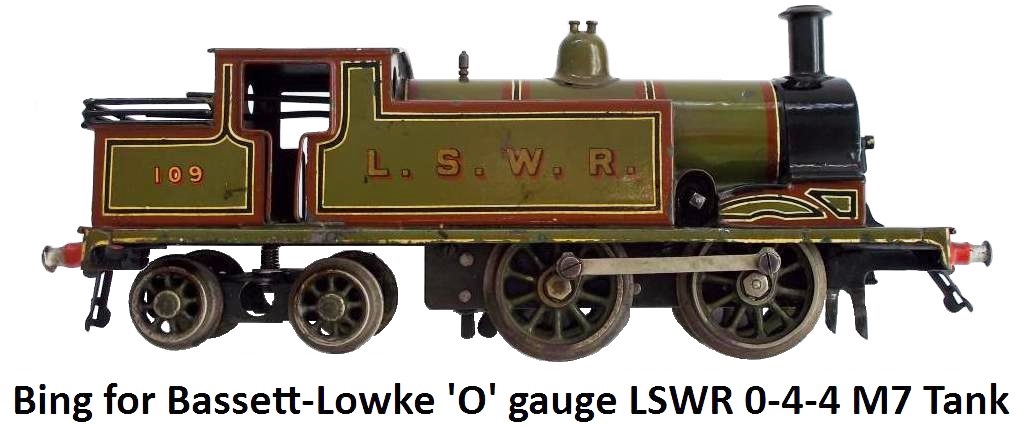 Bing for Bassett-Lowke 'O' gauge Clockwork LSWR 0-4-4 M7 Tank Locomotive first produced in 1911