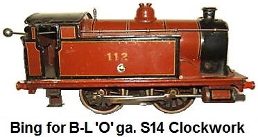 Bing for Bassett-Lowke #112 clockwork 'O' gauge L&SWR Class S14 0-4-0 Tank Loco circa 1921-29