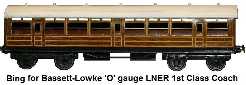 Bassett-Lowke LNER 'O' gauge teak 1st Class Pullman car #36232