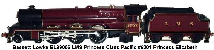 Bassett-Lowke BL99006 LMS Princess class Pacific No.6201 Princess Elizabeth in LMS maroon