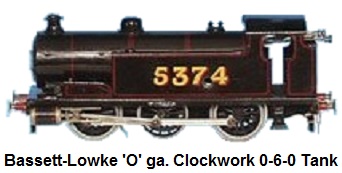Bassett-Lowke 'O' gauge 0-6-0 Black #5374 Clockwork Tank Locomotive