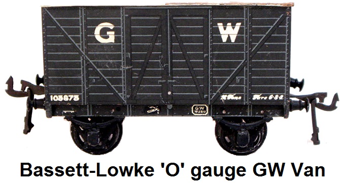 Bassett-Lowke 'O' gauge Wooden GW Covered Van
