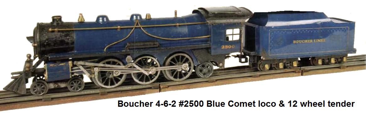 Boucher #2500 Deluxe 4-6-2 standard gauge Blue Comet locomotive and 12 wheel tender