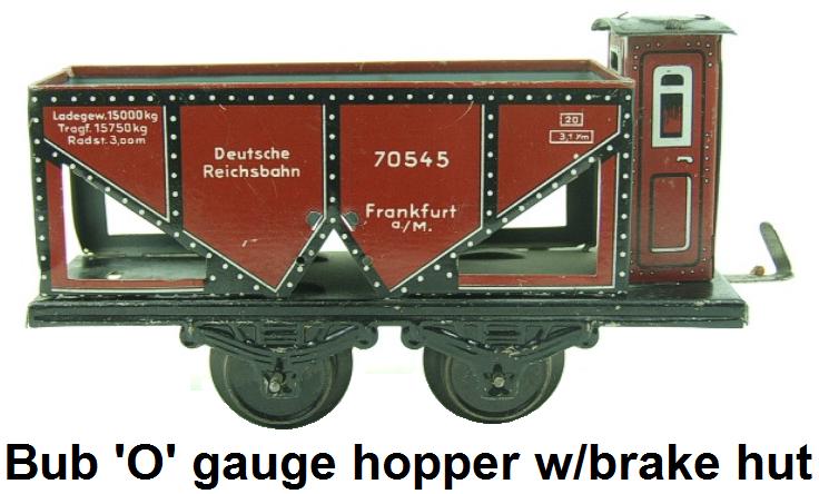 Bub 'O' gauge Hopper Wagon With Brake Hut