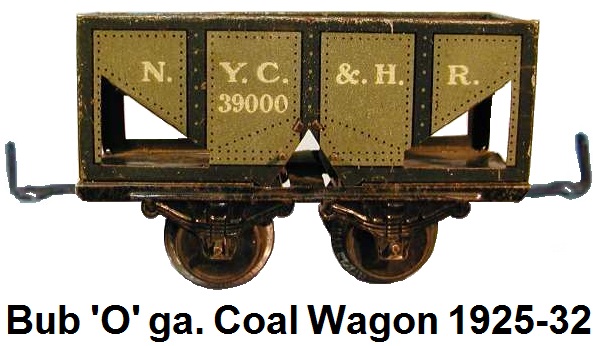 Bub 'O' gauge coal wagon with operating trap doors made 1925-32