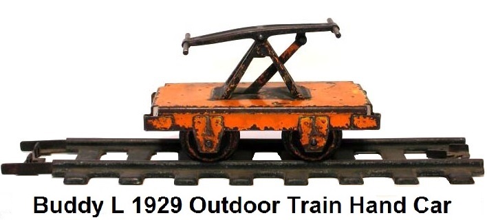 Buddy L Outdoor Railroad Industrial Trains Handcar circa 1929