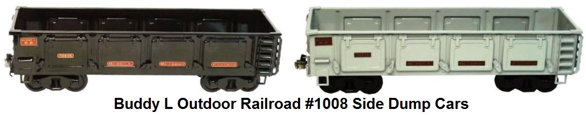 Buddy L 3¼ inch gauge Outdoor Railroad #1008 Side Dump Coal Ballast Cars