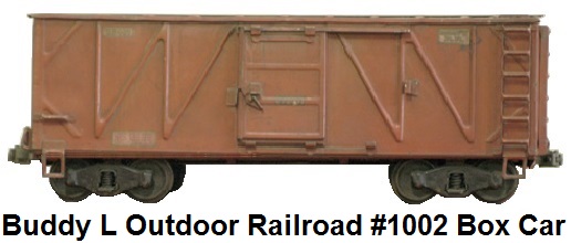 Buddy L #1002 3¼ inch Outdoor Railroad box car #1002