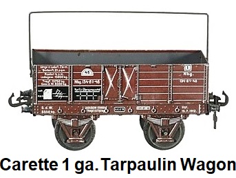 Carette 1 gauge tarpaulin wagon