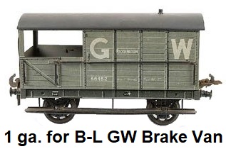 Carette for Bassett-Lowke 1 gauge for Bassett-Lowke Great Western Railway Brake Van