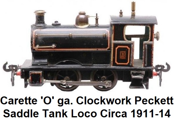 Carette prewar 'O' gauge 969 35 clockwork Peckett tank locomotive, circa 1911-1914