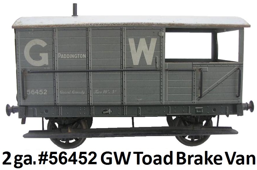 Carette 2 gauge #56452 Great Western Toad Brake Van