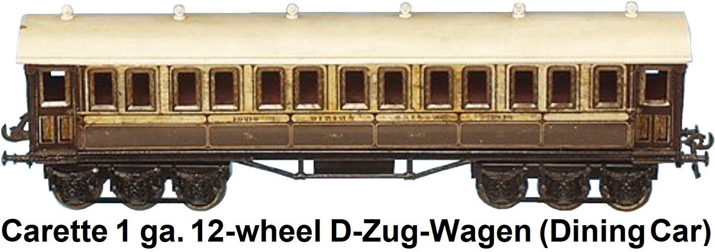 Carette 1 gauge 12-wheel D-Zug-Wagen (Dining Car) #13210