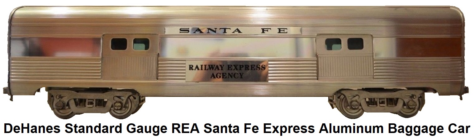 DeHanes Transportation Milestones Standard gauge REA Santa Fe Express Aluminum Baggage car