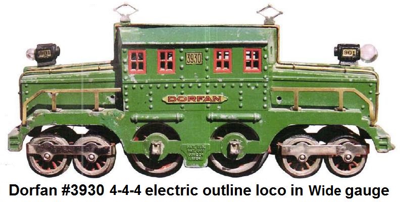 Dorfan #3930 Standard gauge cast crocodile electric outline 4-4-4 locomotive