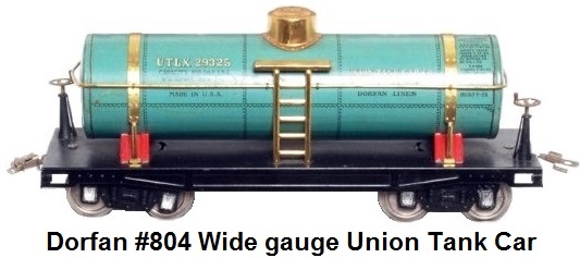 Dorfan #804 tinplate lithographed Indian refining Union tank car in Wide gauge