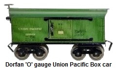 Dorfan tinplate lithograhed #602 Union Pacific Box car in 'O' gauge