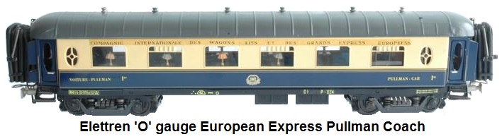 Elettren 'O' gauge European Express CIWL Pullman coach