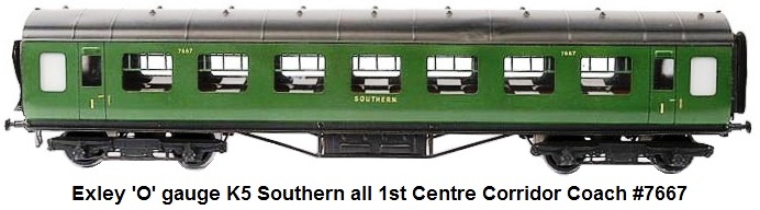 Exley 'O' gauge K5 Southern all 1st Centre Corridor Coach #7667