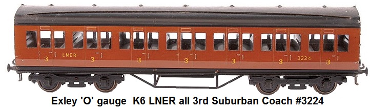 Exley 'O' gauge  K6 LNER all 3rd Suburban Coach