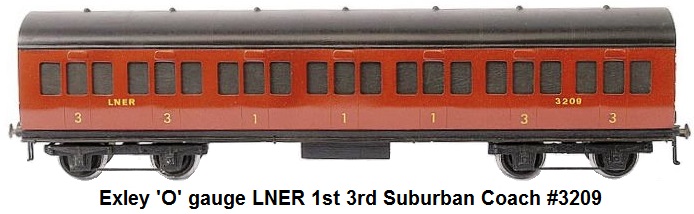 Exley 'O' gauge LNER 1st 3rd Suburban Coach