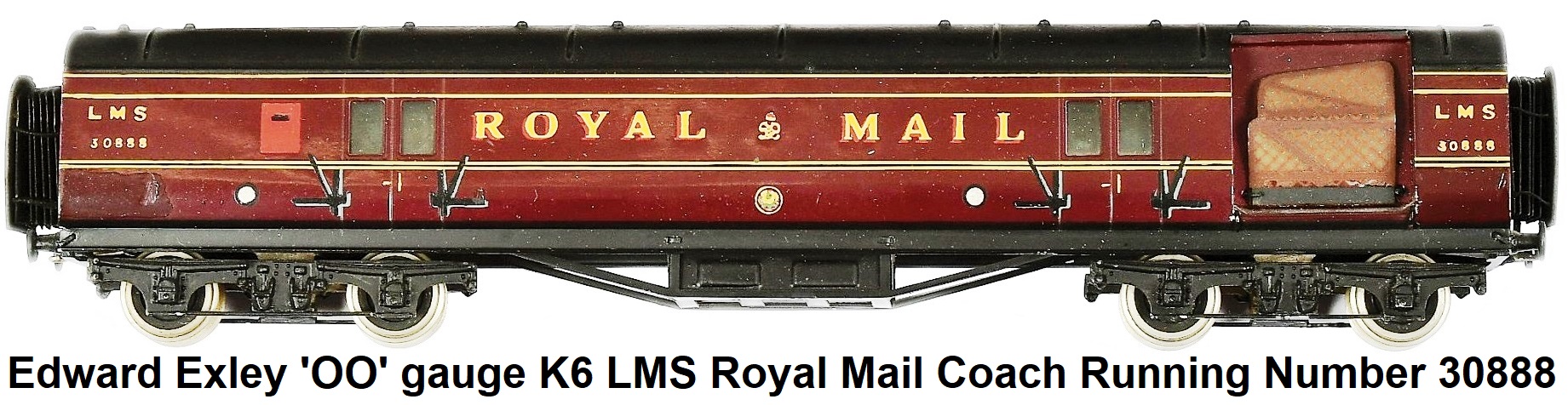 Exley 'OO' gauge K6 LMS Royal Mail Coach Running Number 30888