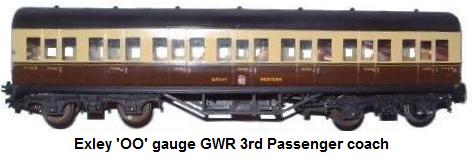 Exley 'OO' gauge GWR 3rd Passenger Coach