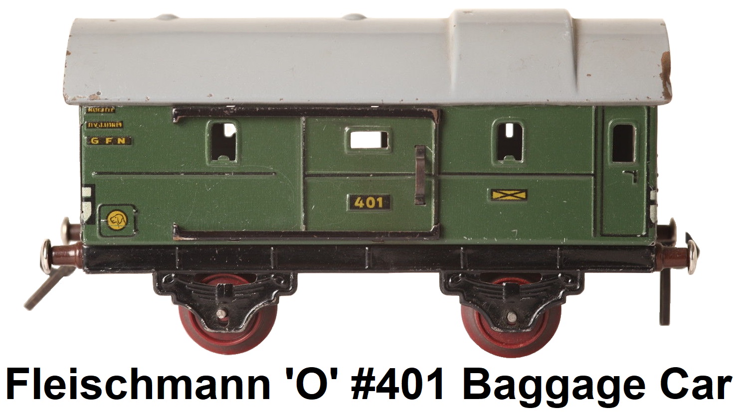 Fleischmann 'O' gauge 4-wheeled tinplate #401 Baggage Car