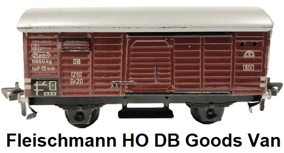 Fleischmann HO gauge 4-wheeled tinplate German DB State Railways Closed Goods Van