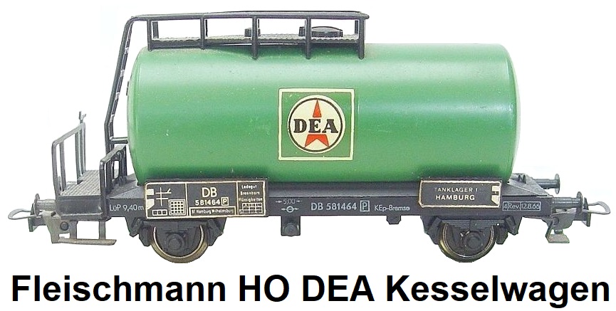 Fleischmann HO gauge 4-wheeled tinplate German DB State Railways DEA Made In Western Germany Kesselwagen (Tank wagons)