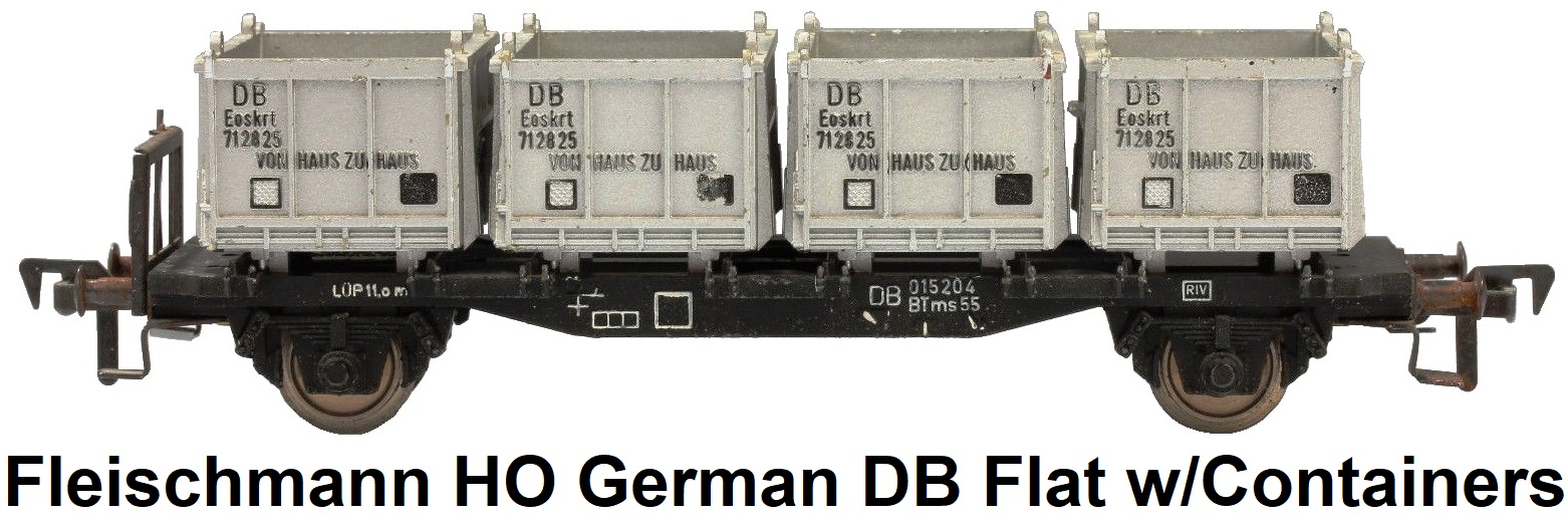 Fleischmann HO gauge Behältertransportwagen Eoskrt DB Flat with containers