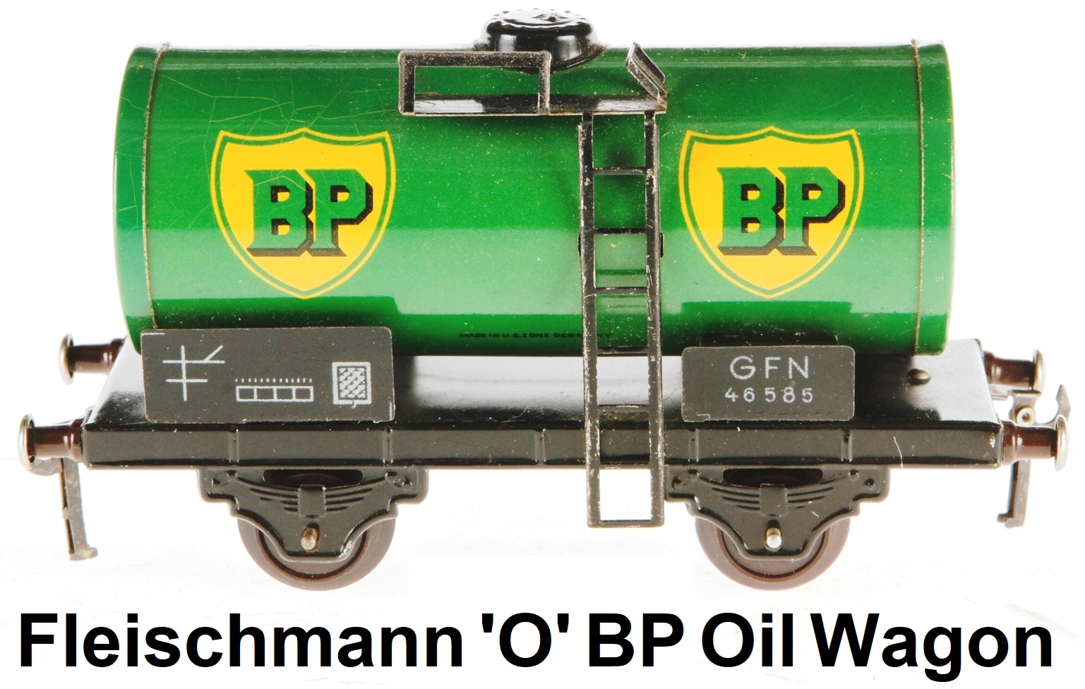 Fleischmann 'O' gauge 4-wheeled tinplate BP Kesselwagen (Tank wagon)