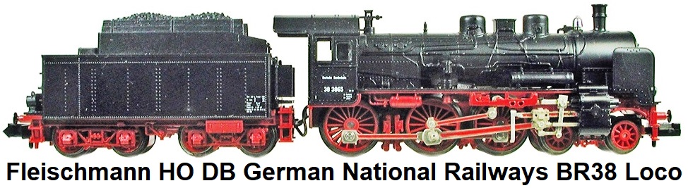 Fleischmann HO gauge #7165 DB German National Railways BR38 10-40 type steam locomotive