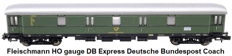 Fleischmann HO gauge DB Express Deutsche Bundespost bogie coach (Epoch III)