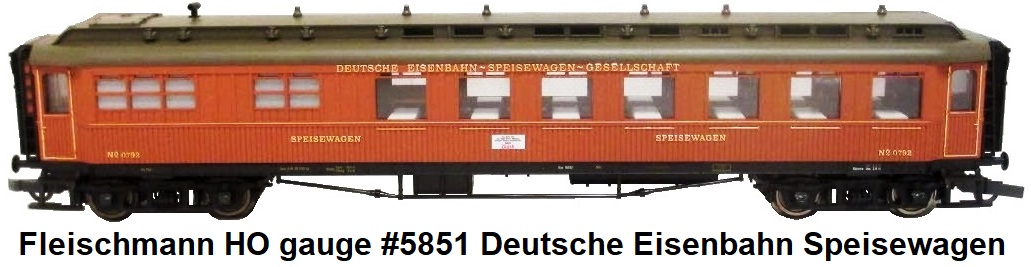 Fleischmann HO gauge #5851 Deutsche Eisenbahn Speisewagen dining car