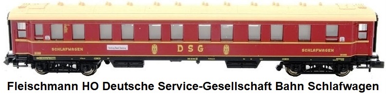 Fleischmann HO gauge DSG express Deytsche Service-Gesellschaft Bahn Schlafwagen sleeping car (Epoch III)