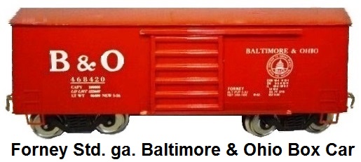 Forney Standard gauge Baltimore & Ohio box car