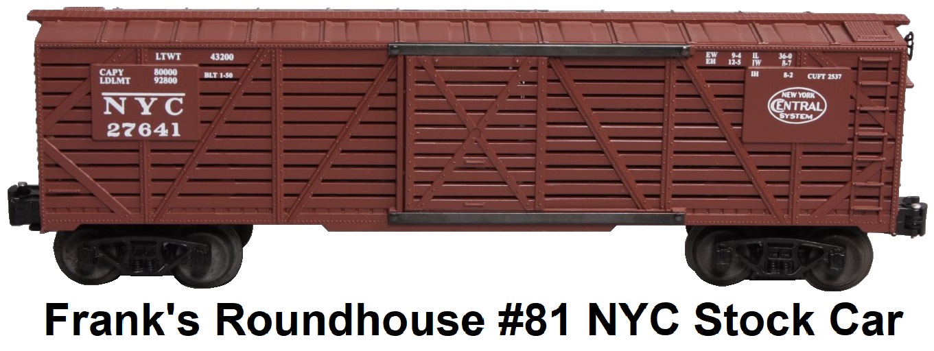Frank's Roundhouse #81 NYC Stock Car with elephant sounds